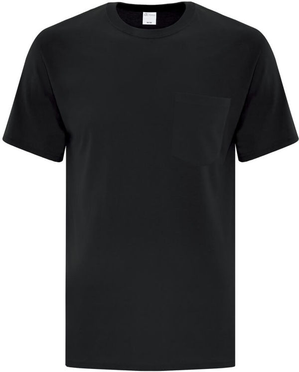Am image of a Custom ATC Everyday Cotton Pocket Tee in Black!