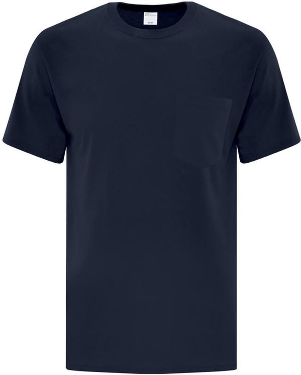 Am image of a Custom ATC Everyday Cotton Pocket Tee in Dark Navy!