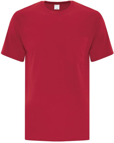 Am image of a Custom ATC Everyday Cotton Pocket Tee in Red!