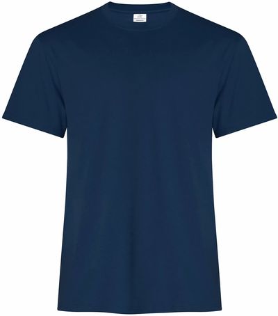 Am image of a Custom ATC Everyday Ring Spun Cotton Tee in Navy!