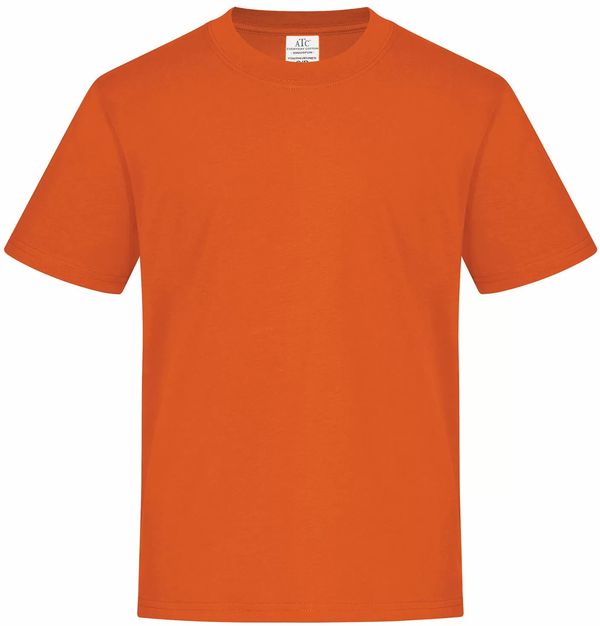 Am image of a Custom ATC Everyday Ring Spun Cotton Youth Tee in Orange!