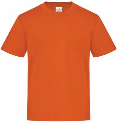 Am image of a Custom ATC Everyday Ring Spun Cotton Youth Tee in Orange!