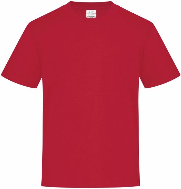 Am image of a Custom ATC Everyday Ring Spun Cotton Youth Tee in Red!