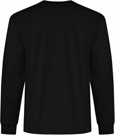 Am image of a Custom ATC Everyday Ring Spun Cotton Long Sleeve Tee in Black!