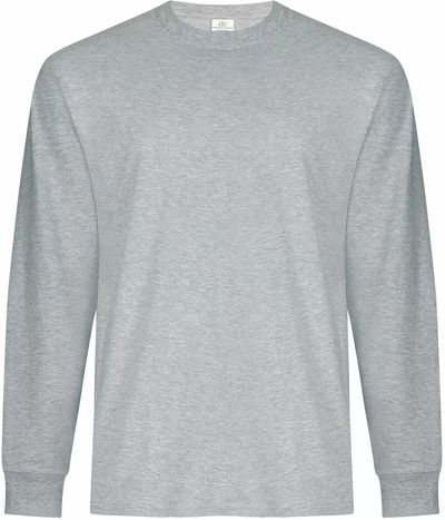 Am image of a Custom ATC Everyday Ring Spun Cotton Long Sleeve Tee in Athletic Heather!