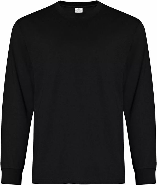 Am image of a Custom ATC Everyday Ring Spun Cotton Long Sleeve Tee in Black!