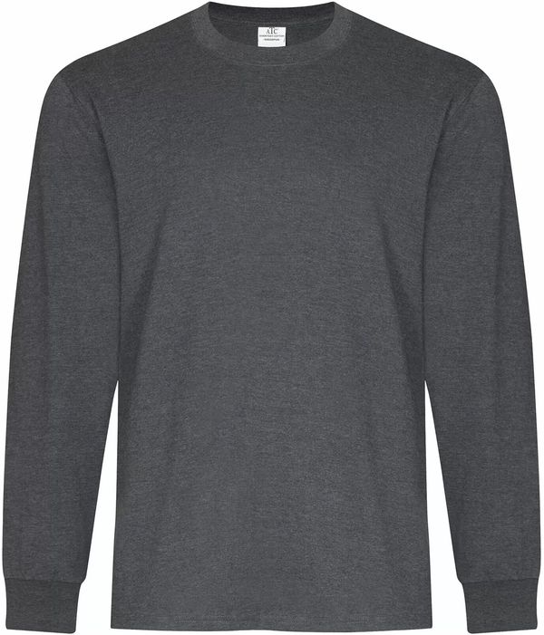 Am image of a Custom ATC Everyday Ring Spun Cotton Long Sleeve Tee in Dark Heather Grey!