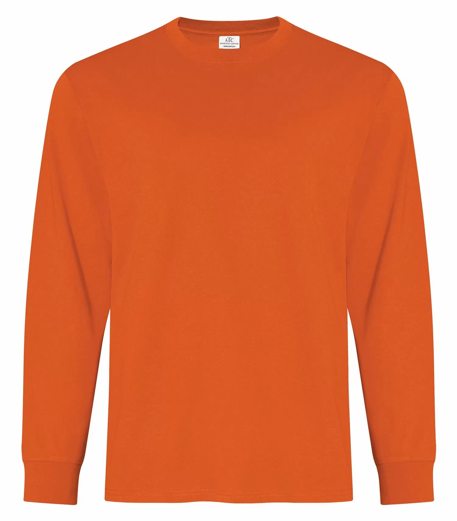ATC Everyday Ring Spun Cotton Long Sleeve Tee in Orange