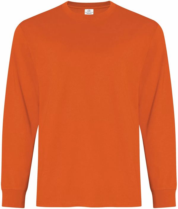 Am image of a Custom ATC Everyday Ring Spun Cotton Long Sleeve Tee in Orange!