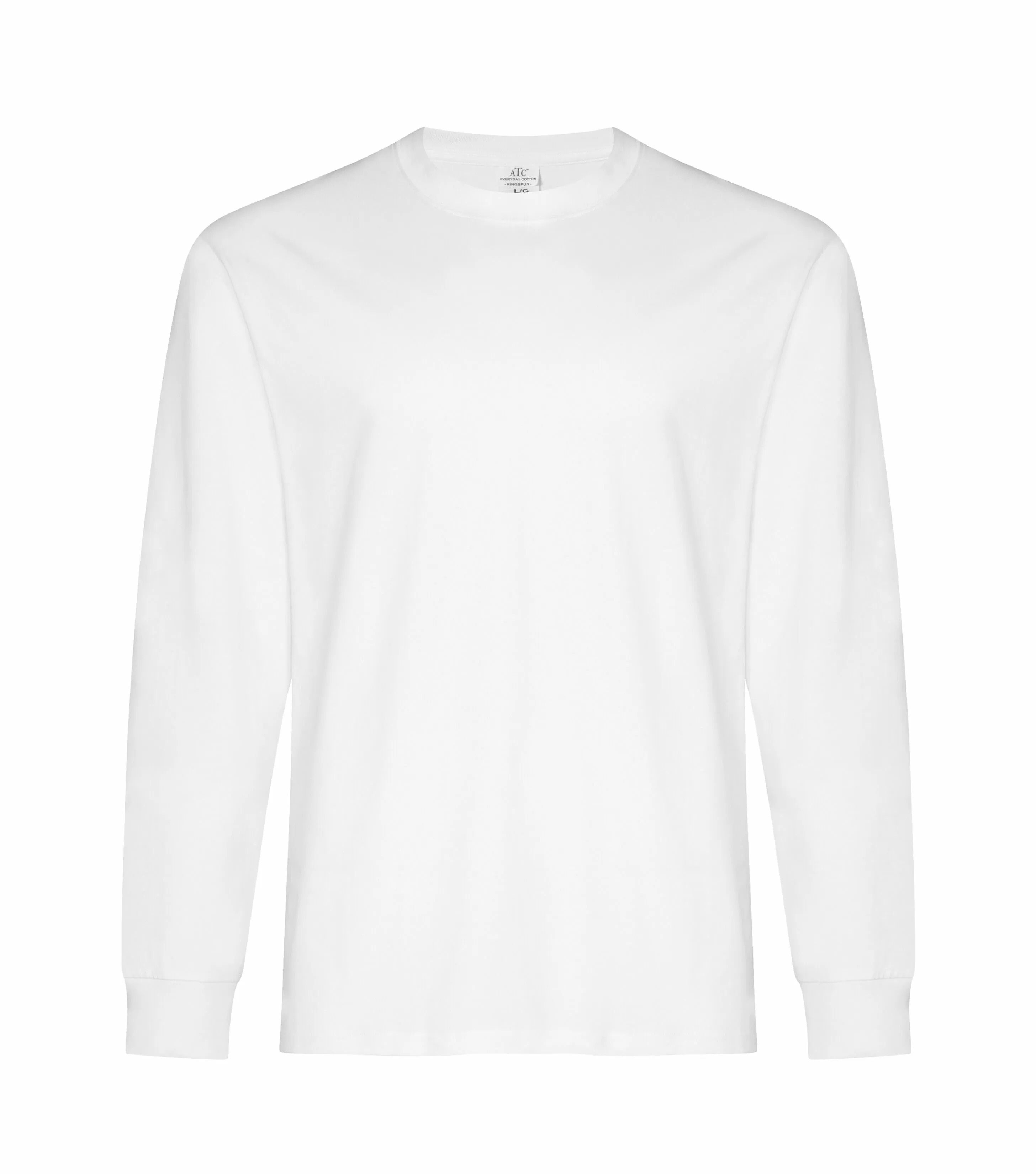 ATC Everyday Ring Spun Cotton Long Sleeve Tee in White