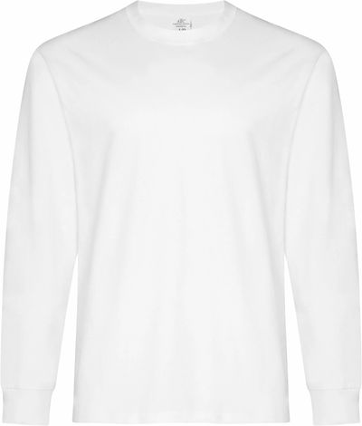 Am image of a Custom ATC Everyday Ring Spun Cotton Long Sleeve Tee in White!