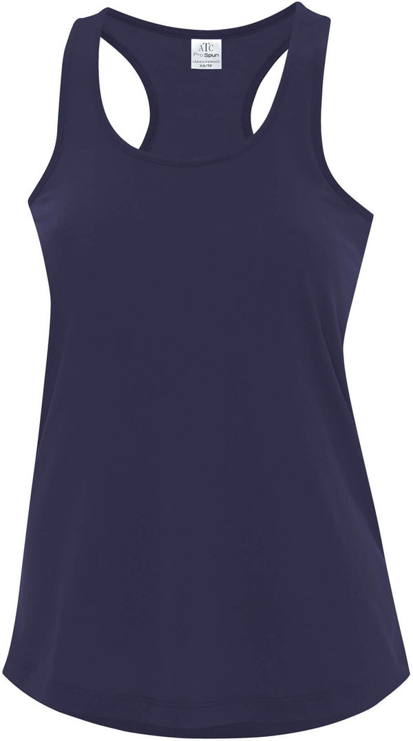 Am image of a Custom ATC Pro Spun Racerback Ladies Tank in True Navy!