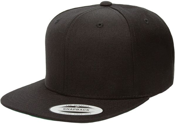 Am image of a Custom ATC Yupoong YP Classics™ Premium Classic Snapback Cap in Black!