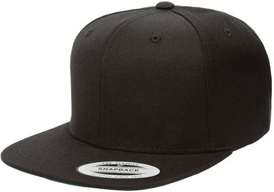 Am image of a Custom ATC Yupoong YP Classics™ Premium Classic Snapback Cap in Black!