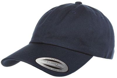 Am image of a Custom ATC Yupoong YP Classics Cotton Twill Dad Cap in Navy!