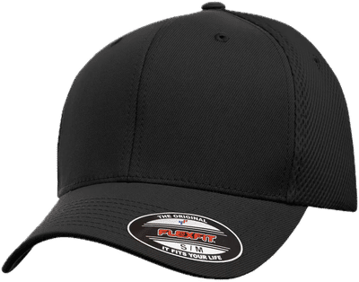 Am image of a Custom Flexfit Adult Ultrafibre and Airmesh Cap in Black!