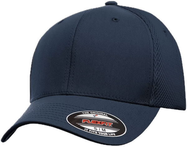 Am image of a Custom Flexfit Adult Ultrafibre and Airmesh Cap in Navy!