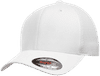 Am image of a Custom Flexfit Adult Ultrafibre and Airmesh Cap in White!