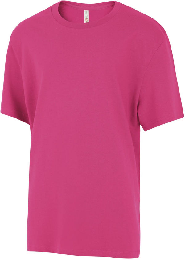 Am image of a Custom ATC Eurospun Ring Spun Youth Tee in Wild Raspberry!