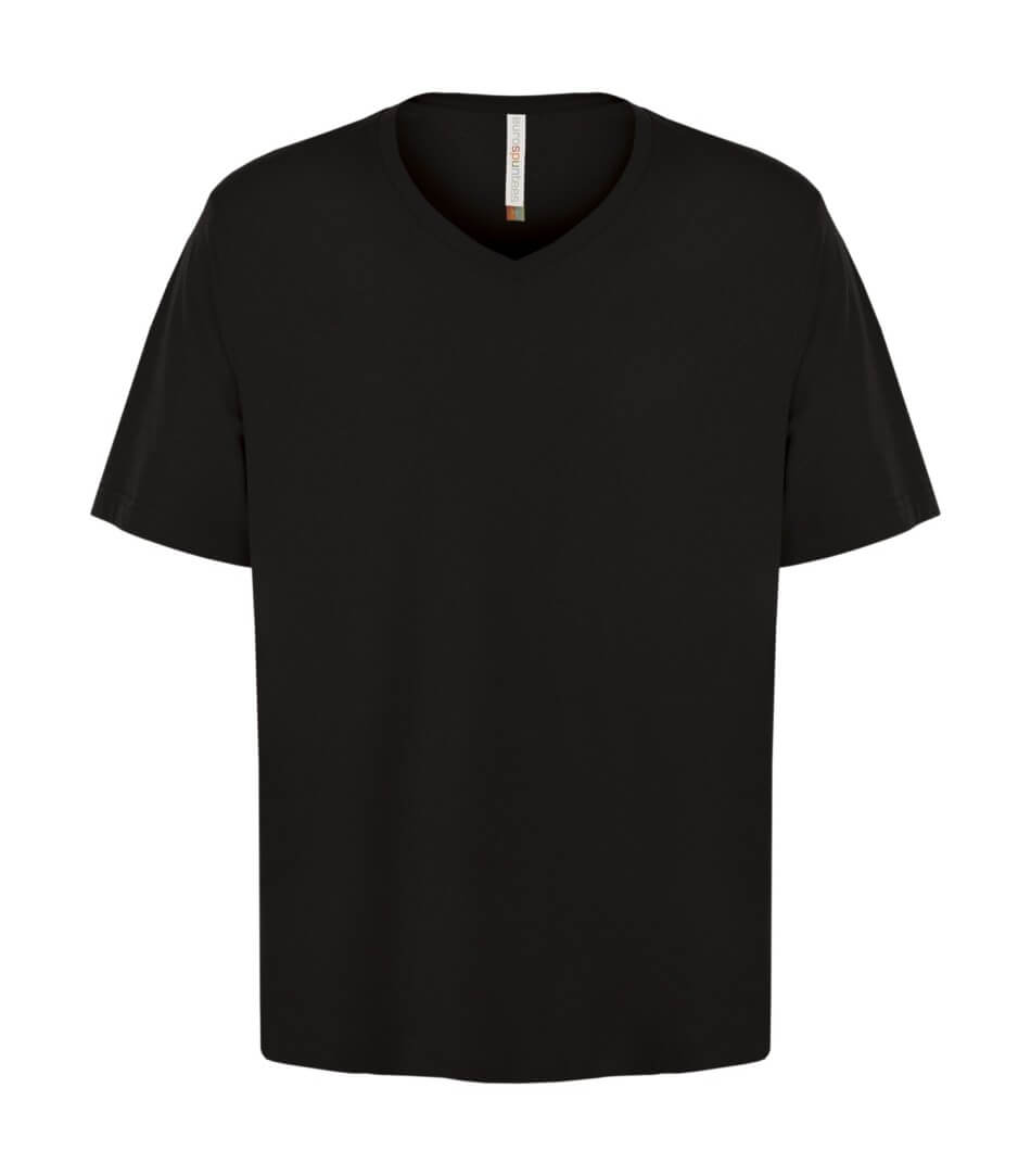 ATC Eurospun Ring Spun V Neck Tee in Black