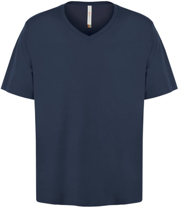 Am image of a Custom ATC Eurospun Ring Spun V Neck Tee in True Navy!