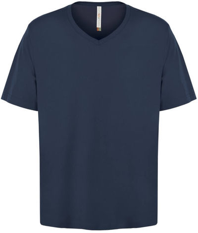 Am image of a Custom ATC Eurospun Ring Spun V Neck Tee in True Navy!