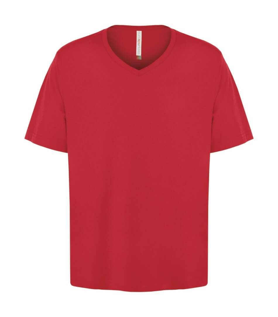 ATC Eurospun Ring Spun V Neck Tee in True Red