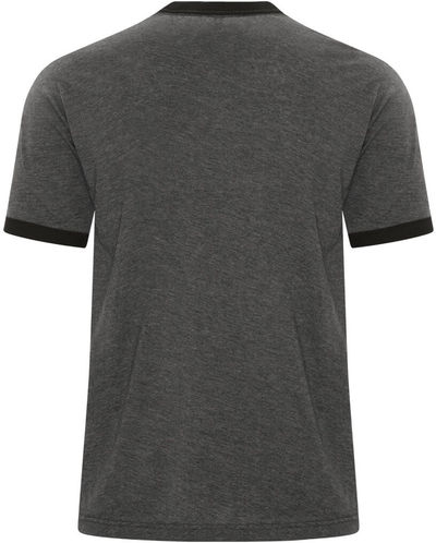 Am image of a Custom ATC Eurospun® Ringer Tee in Charcoal Heather/Black!
