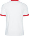 Am image of a Custom ATC Eurospun® Ringer Tee in White/True Red!
