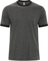 Am image of a Custom ATC Eurospun® Ringer Tee in Charcoal Heather/Black!