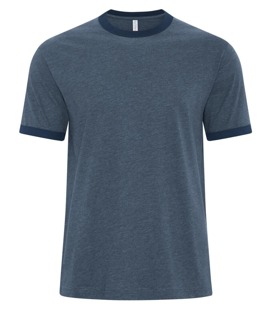ATC Eurospun® Ringer Tee in Navy Heather/True Navy