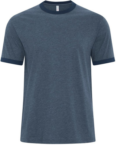 Am image of a Custom ATC Eurospun® Ringer Tee in Navy Heather/True Navy!