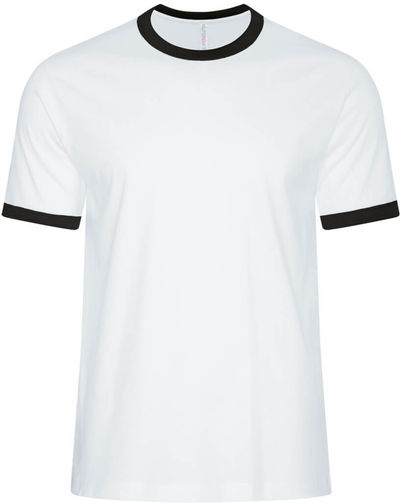 Am image of a Custom ATC Eurospun® Ringer Tee in White/Black!