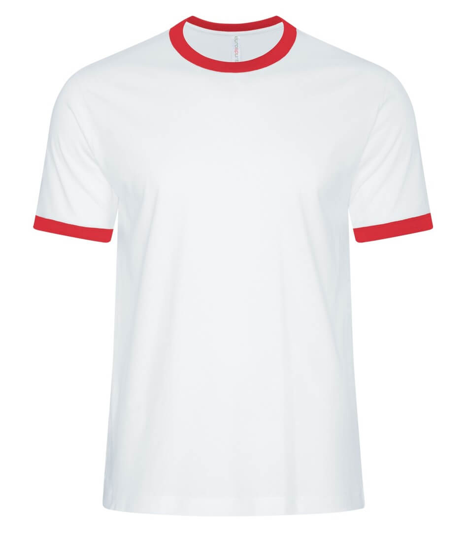 ATC Eurospun® Ringer Tee in White/True Red