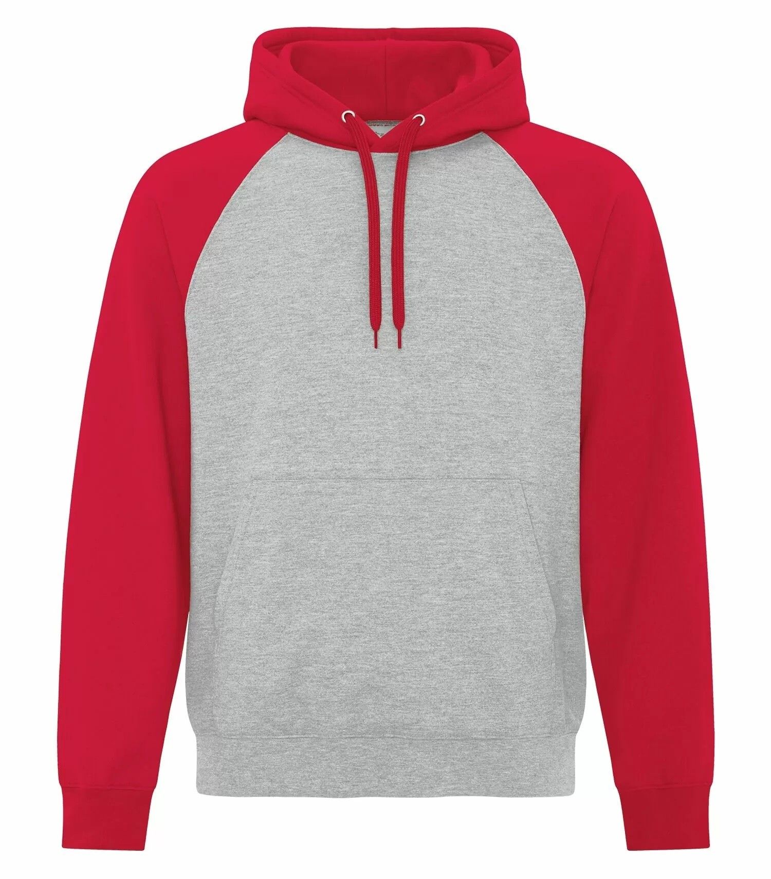 ATC Everyday Fleece Two Tone Hooded Sweatshirt in Athletic Heather/Red