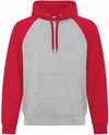 Am image of a Custom ATC Everyday Fleece Two Tone Hooded Sweatshirt in Athletic Heather/Red!