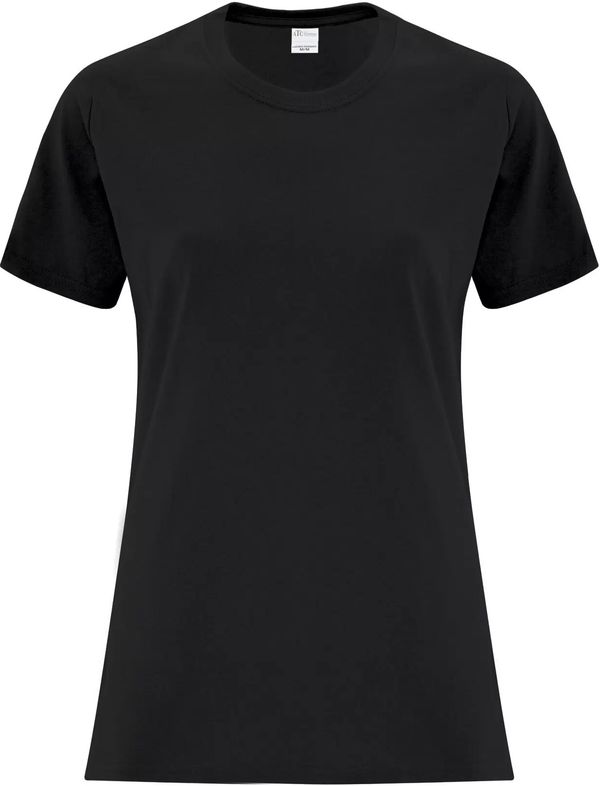 Am image of a Custom ATC Everyday Side Seam Ladies Tee in Black!