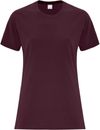 Am image of a Custom ATC Everyday Side Seam Ladies Tee in Maroon!