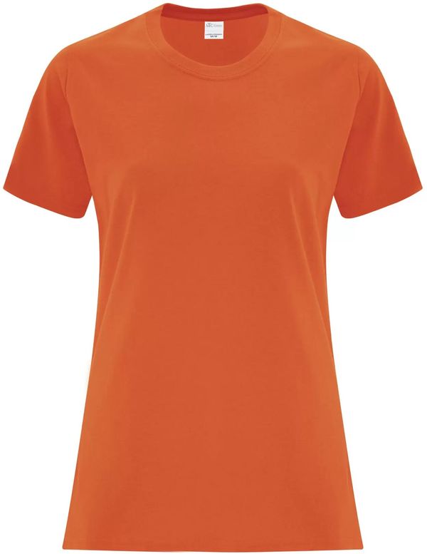 Am image of a Custom ATC Everyday Side Seam Ladies Tee in Orange!