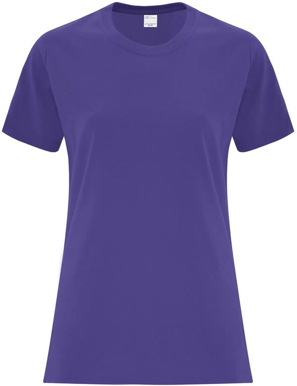 Am image of a Custom ATC Everyday Side Seam Ladies Tee in Purple!
