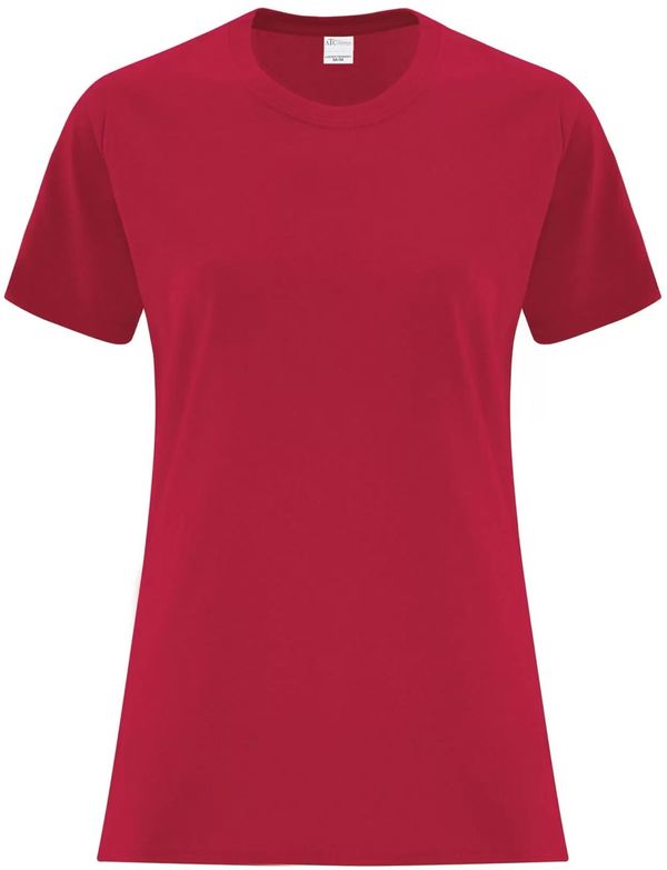 Am image of a Custom ATC Everyday Side Seam Ladies Tee in Red!