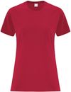 Am image of a Custom ATC Everyday Side Seam Ladies Tee in Red!