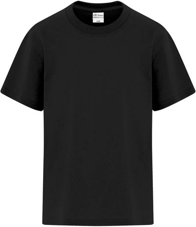 Am image of a Custom ATC Everyday Blend Side Seam Youth Tee in Black!