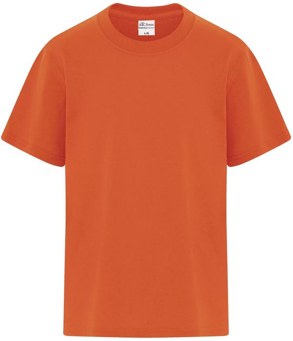 Am image of a Custom ATC Everyday Blend Side Seam Youth Tee in Orange!