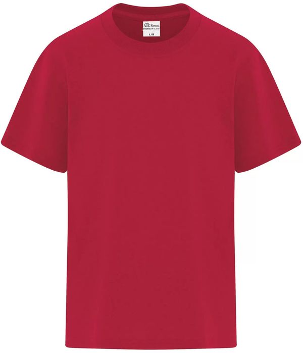 Am image of a Custom ATC Everyday Blend Side Seam Youth Tee in Red!