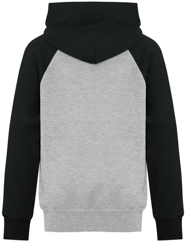 Am image of a Custom ATC Everyday Fleece Two Tone Hooded Youth Sweatshirt in Athletic Heather/Black!