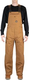 Am image of a Custom Berne Men's Slab Unlined Duck Bib Overall in Brown Duck!