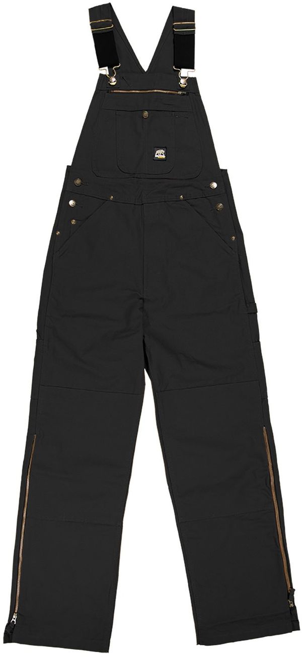 Am image of a Custom Berne Men's Slab Unlined Duck Bib Overall in Black!