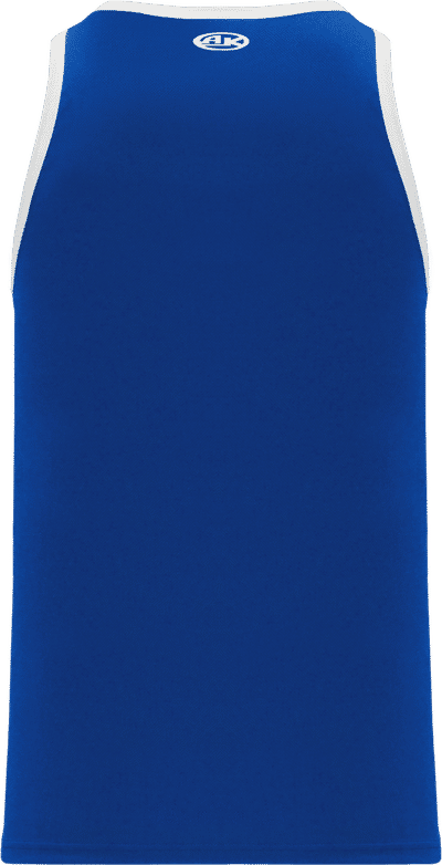 Am image of a Custom Athletic Knit League Basketball Jerseys in Royal/White!