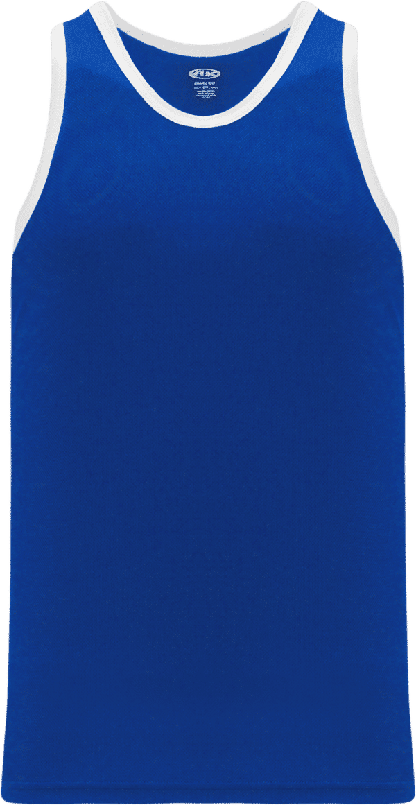 Am image of a Custom Athletic Knit League Basketball Jerseys in Royal/White!